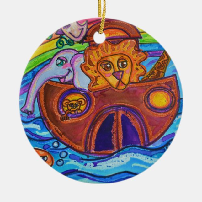 Noah's Ark Ceramic Ornament (Front)