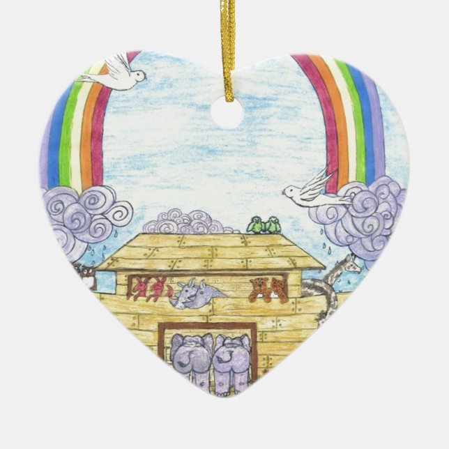 Noah's Ark Ceramic Ornament (Front)
