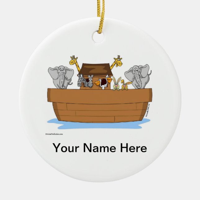 Noah's Ark Ceramic Ornament (Front)