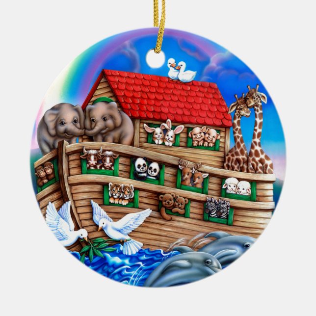 Noah's Ark Ceramic Ornament (Front)