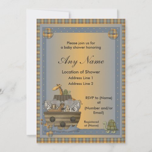 Noahs Ark Christian Baby Shower Invitations