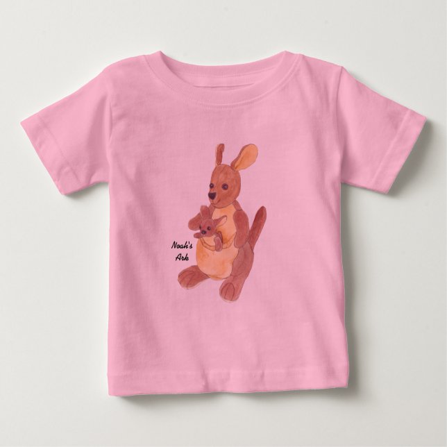 "Noah's Ark" Collection Kangaroo Mom & Baby Baby T-Shirt (Front)