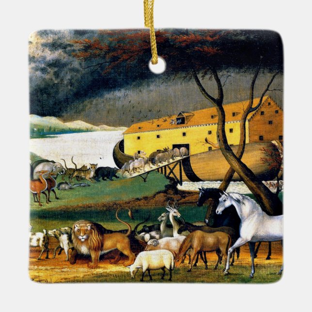 Noah's Ark colorful Ceramic Ornament (Front)