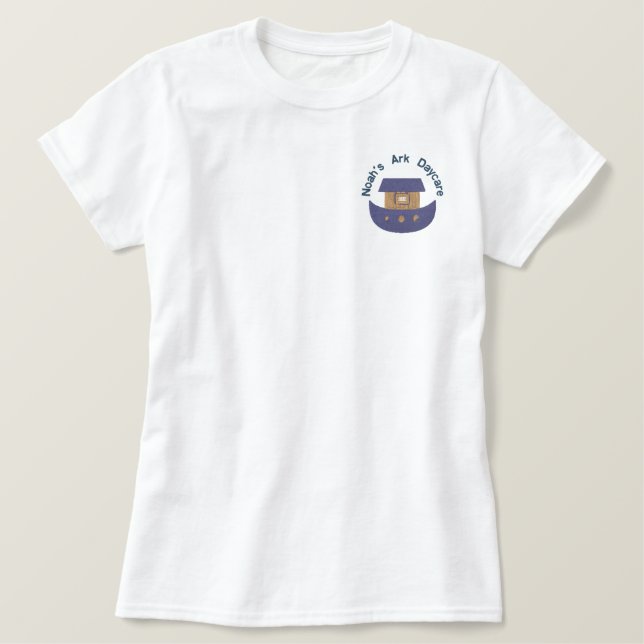 Noah's Ark Custom Embroidery Design Embroidered Shirt (Design Front)