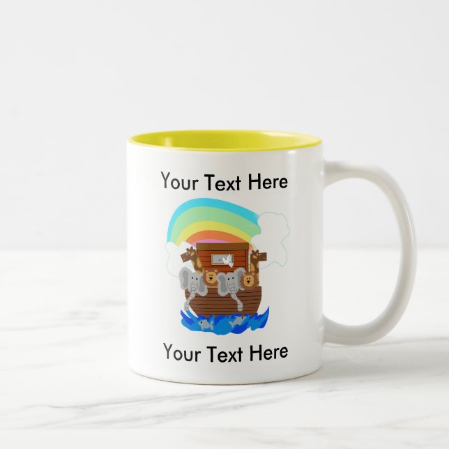Noah's Ark Customizable Two-Tone Coffee Mug (Right)