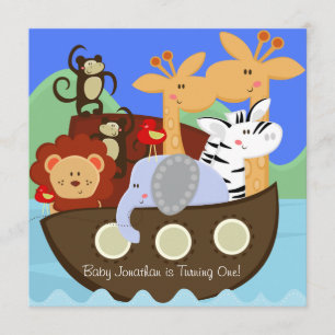 Noah's Ark Customized Birthday Invitations