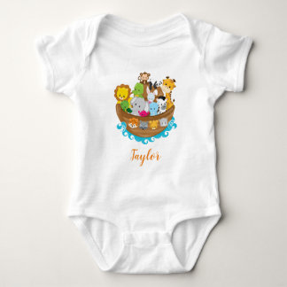 Noah's Ark Cute Animals Baby Bodysuit