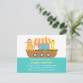 Noah's Ark, Cute Animals, Baby Shower Invitation (Standing Front)
