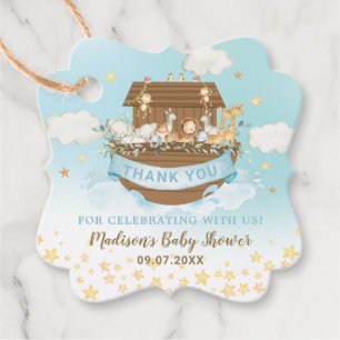 Noah's Ark Cute Animals Boy Birthday Baby Shower Favor Tags