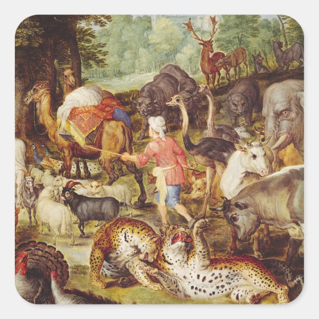 Noah's Ark, detail of the right hand side Square Sticker (Front)
