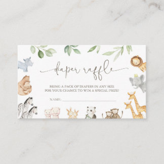Noah's Ark Diaper Raffle Card