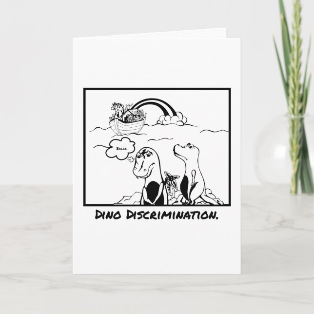 Noah's Ark Dinosaur Discrimination Greeting Card (Front)