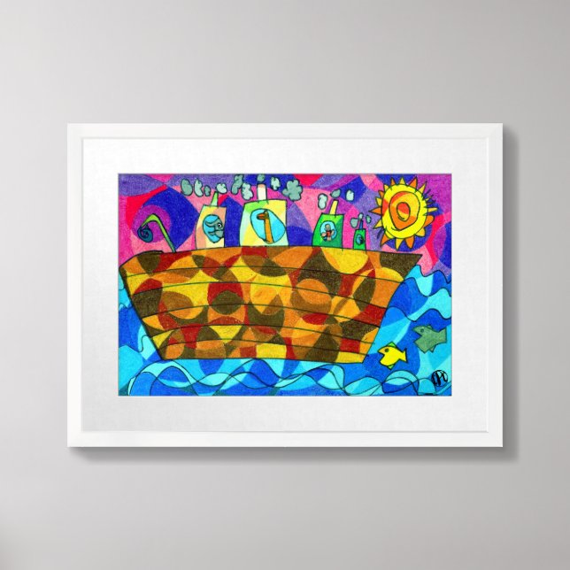 Noah's Ark Drawing Poster Print (Matte) (Framed Front)
