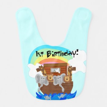 Noah's Ark First Birthday Bib by kids_birthdays at Zazzle