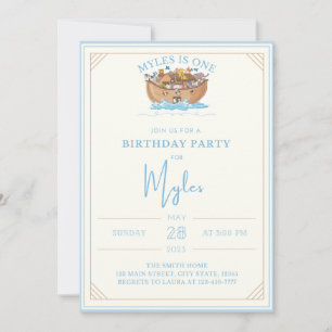 Noah's Ark First Birthday Invitation