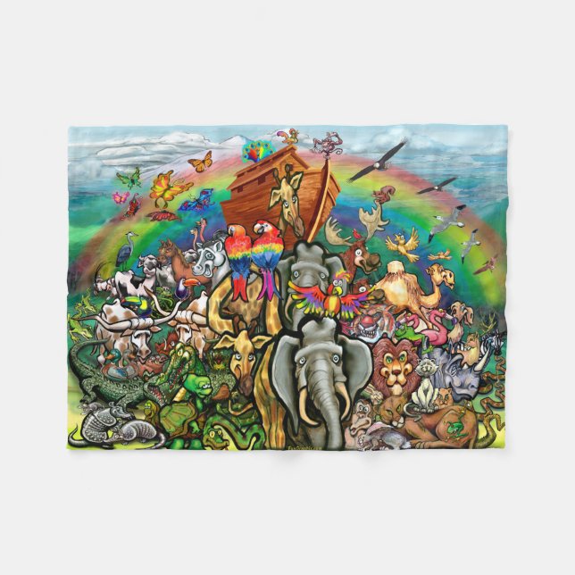 Noah's Ark Fleece Blanket (Front (Horizontal))