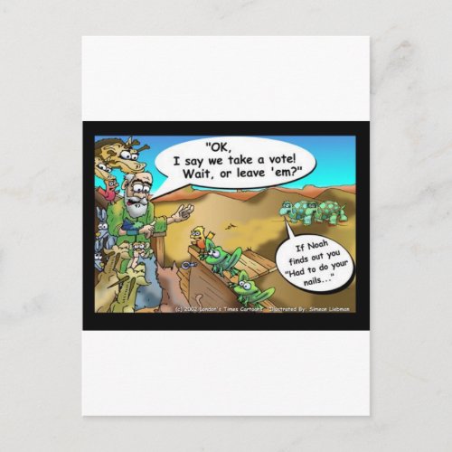 Noahs Ark Funny Cartoon Tees Gifts Collectibles Postcard