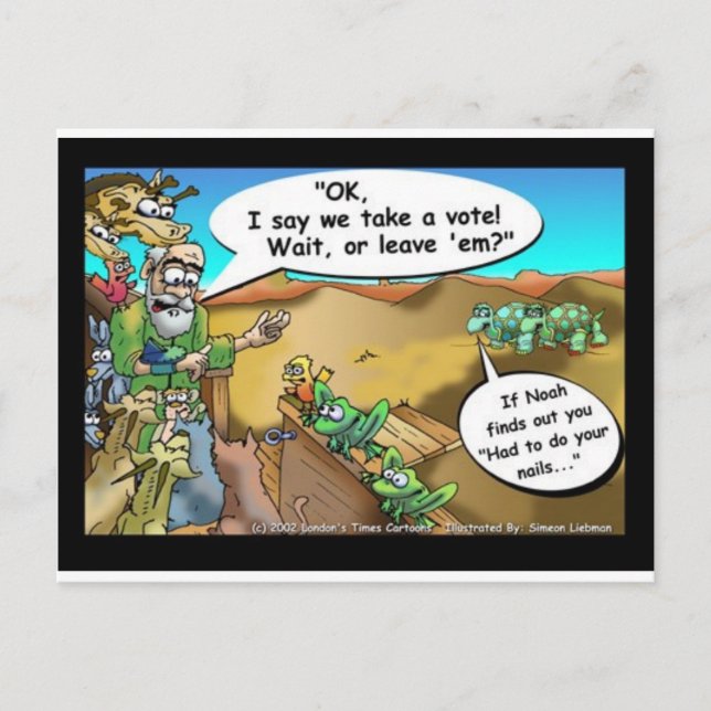 "Noah's Ark" Funny Cartoon Tees Gifts Collectibles Postcard (Front)