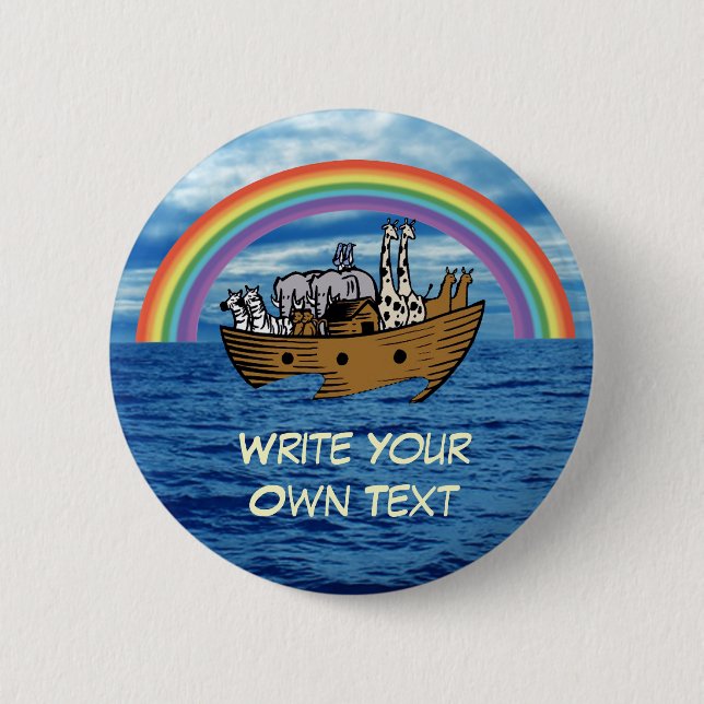 Noah's Ark - God's Rainbow Covenant Button (Front)