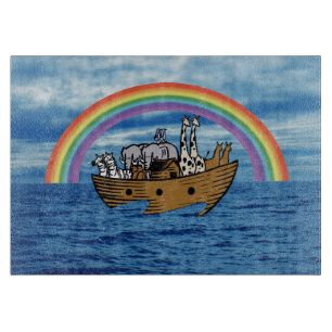 Noah's Ark - God's Rainbow Covenant Cutting Board
