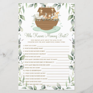 Noah's Ark Greenery Who Knows Mommy Best Game