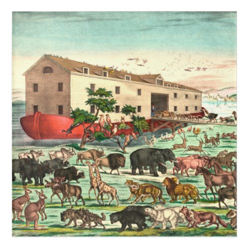 Noahs Ark Historic Art Animals Illustration