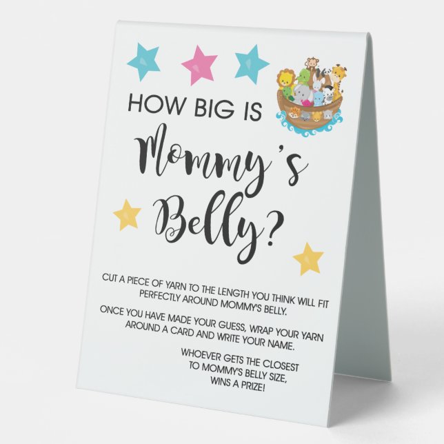 Noah's Ark How Big is Mommy Belly Table Sign (Front)
