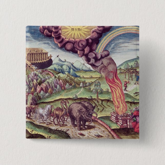 Noah's Ark, illustration from 'Brevis Narratio' Button (Front)