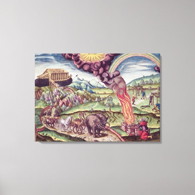 Noah's Ark, illustration from 'Brevis Narratio' Canvas Print (Front)