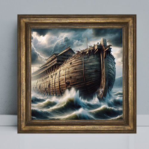 Noahs Ark in the Flood Christian Bible Story Art Poster