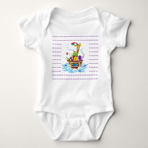 Noahs Ark Infant Creeper White Baby Bodysuit