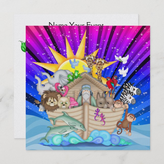 Noah's Ark Invitation (Front/Back)