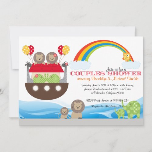 Noahs Ark Invitation _ Couples Baby Shower