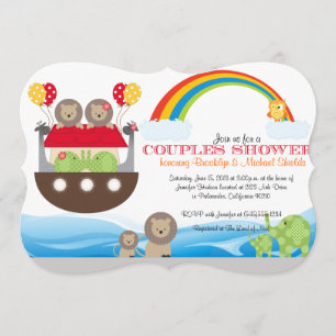 Noah's Ark Invitation - Couples Baby Shower