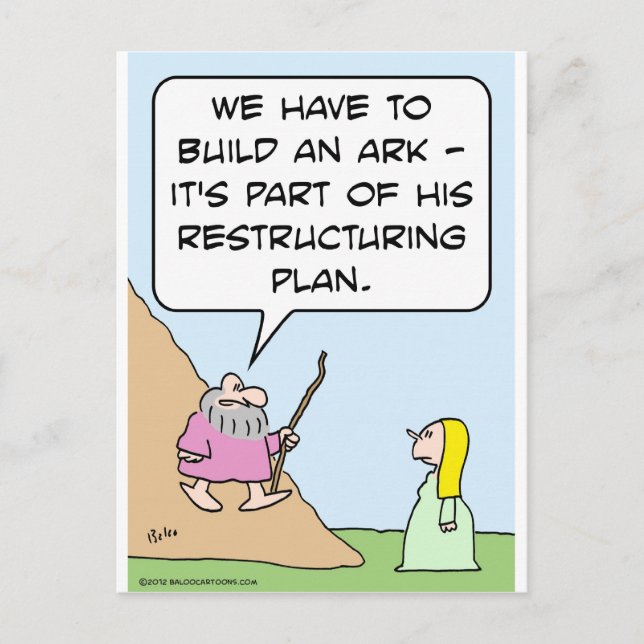 Noah's ark is for God's restructuring plan Postcard (Front)