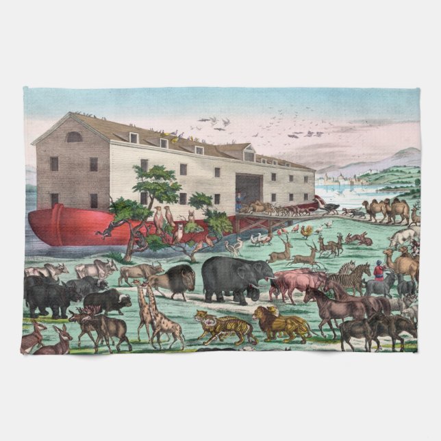 "Noah's Ark" kitchen towel (Horizontal)