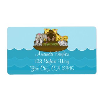 Noah's Ark Label by TooCuteInvites at Zazzle