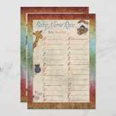 Noah's Ark Name Race Baby Shower Game Cards (Front/Back)