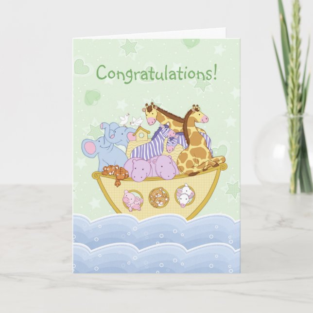 Noah's Ark New Baby Card (Front)