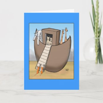 Noah's Ark - No Cats Allowed Card by bad_Onions at Zazzle