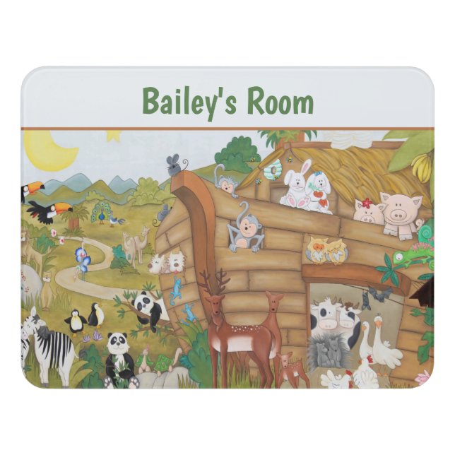 Noah's Ark Nursery Door Sign (Contemporary Front)