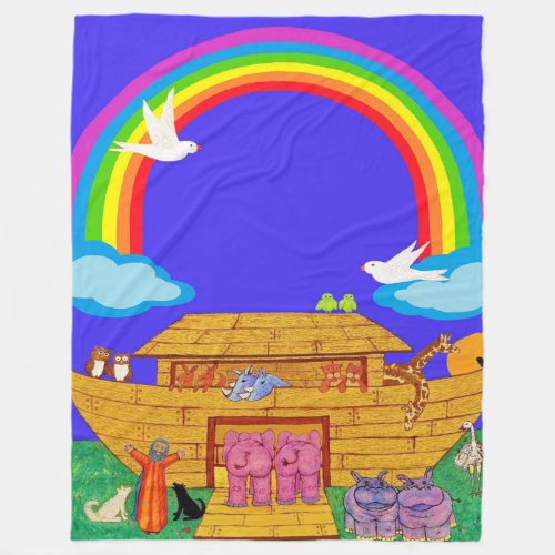 Noahs Ark  Nursery  Kids Rainbow Ark Blanket