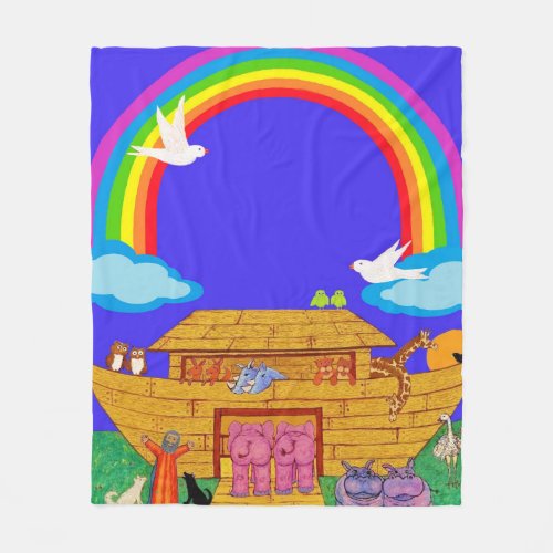Noahs Ark  Nursery  Kids Rainbow Ark Blanket