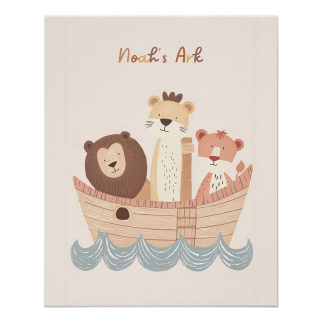 Noah's Ark Nursery Wall Art, Kids Room Decor (Front)