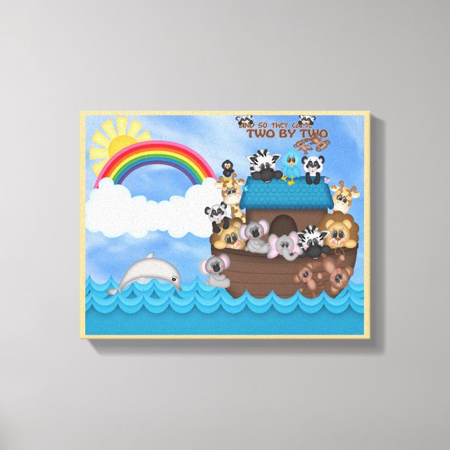 Noahs Ark of Animals Two by Two Bible Great Flood Canvas Print (Front)