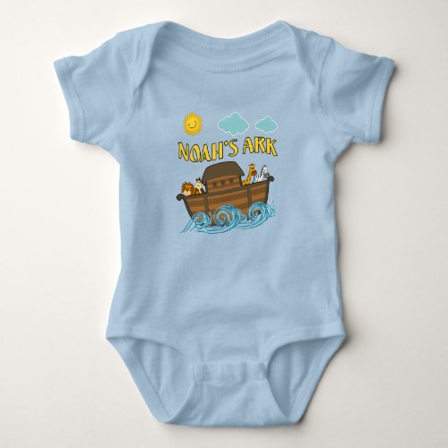 Noahs Ark One Piece Sleeper Button Bottom Baby Bodysuit