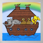 RAINBOW NOAHS ARK NURSERY DECORATION Poster | Zazzle