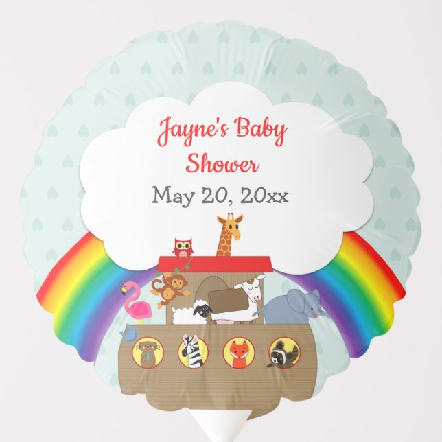 Noah's Ark Rainbow Baby Shower Balloon (Front)