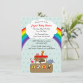 Noah's Ark Rainbow Baby Shower Invitation (Standing Front)