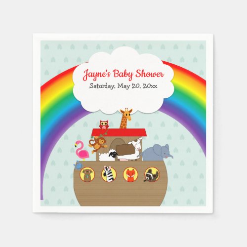 Noahs Ark Rainbow Baby Shower Napkins